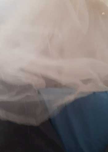 Kız Çocuk Beyaz Pilili V Yakalı Abiye Elbise - Görsel 6