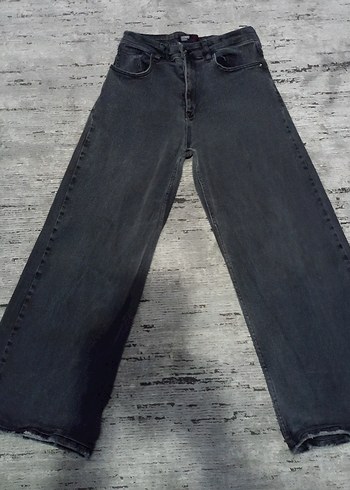 Gri Kadın Salaş Kot Pantolon - Görsel 2