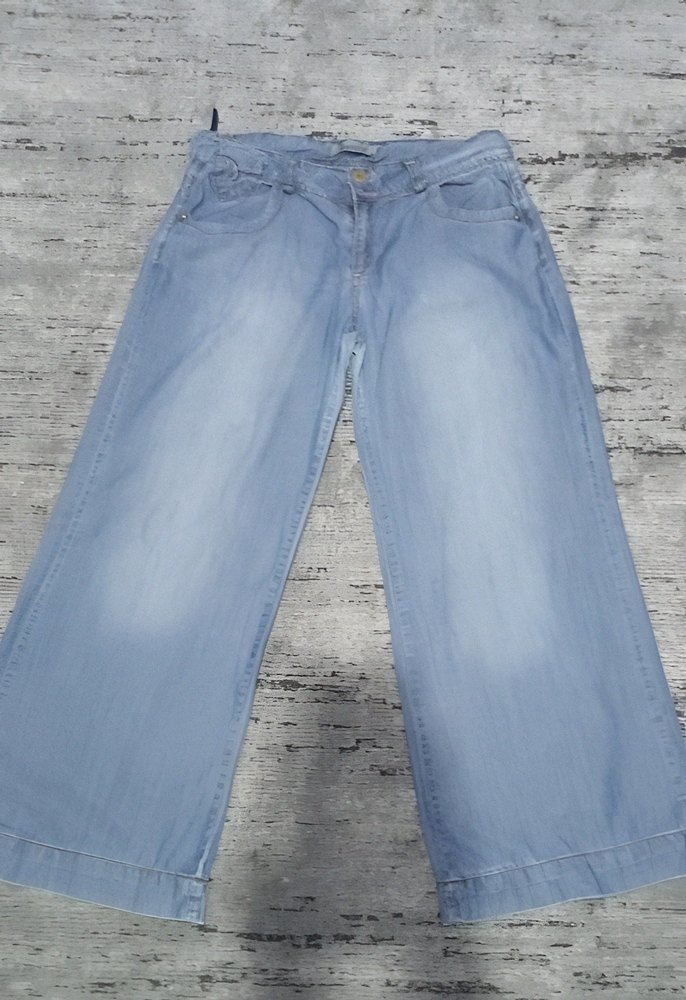 Kadın Gri-mavi kumaş, düşük bel pantolon - Görsel 2