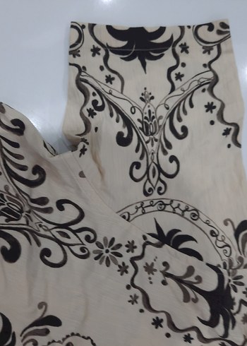 Bej Desenli Bohem Kısa Kollu Gömlek - Görsel 3