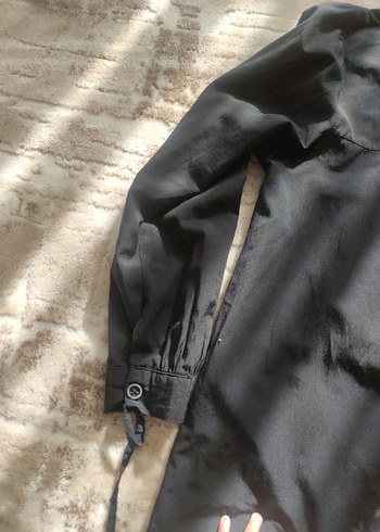 Düğmeli Siyah Kadın Gömlek - Görsel 5