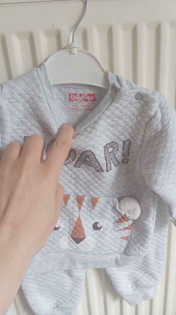 Gri Nakışlı Erkek Bebek Triko Takım3 fiyattır - Görsel 4