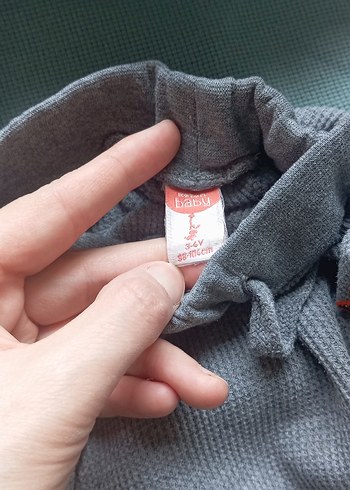 Gri Erkek Bebek Uzun Kollu Örme Takım - Görsel 4