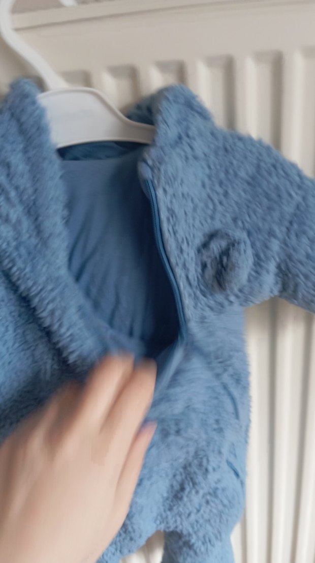 Mavi Erkek Bebek Örgü Tulum - Görsel 5