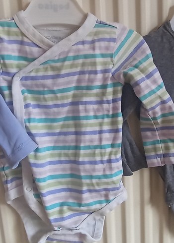 Çizgili Uzun Kollu Bebek Çıtçıtlı Body toplu satılır - Görsel 4