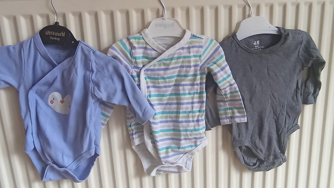 Çizgili Uzun Kollu Bebek Çıtçıtlı Body toplu satılır - Görsel 2