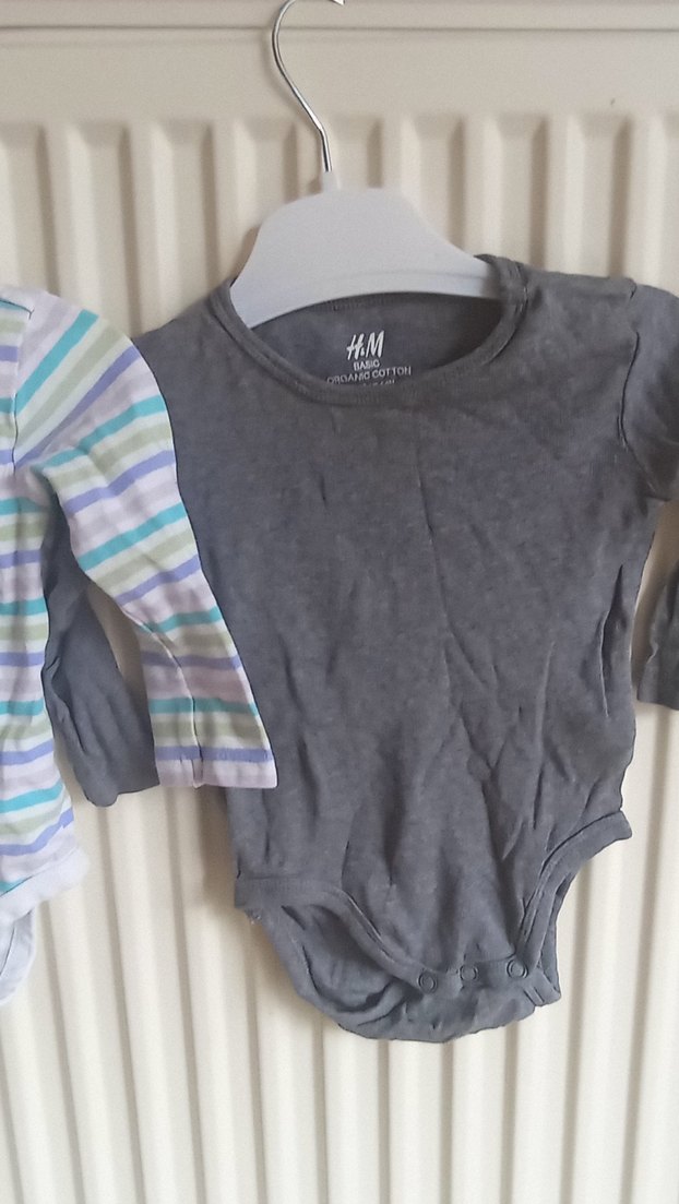 Çizgili Uzun Kollu Bebek Çıtçıtlı Body toplu satılır - Görsel 3