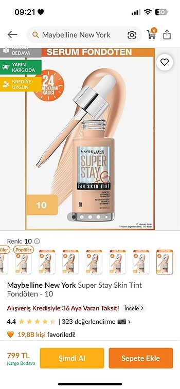 Beden Maybelline New York fondoten c vitaminli