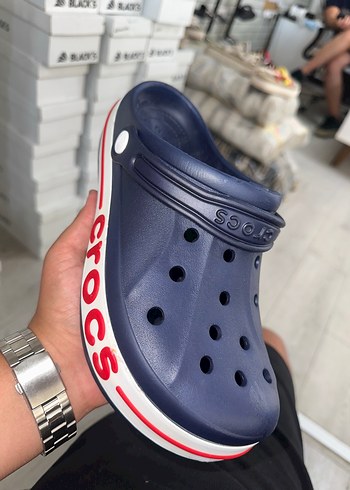 Crocs Erkek Lacivert yanı yazılı Crocs Sandalet terlik