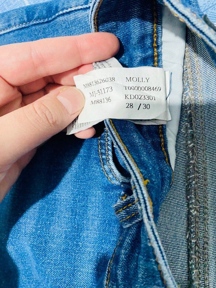 Kadın Mavi Kot Pantolon Midi Boy Tokalı - Görsel 2