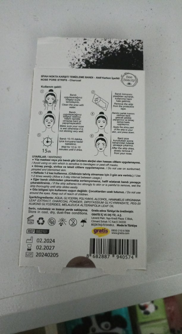 Bee Beauty Siyah Nokta Karşıtı Burun Bandı - Görsel 2