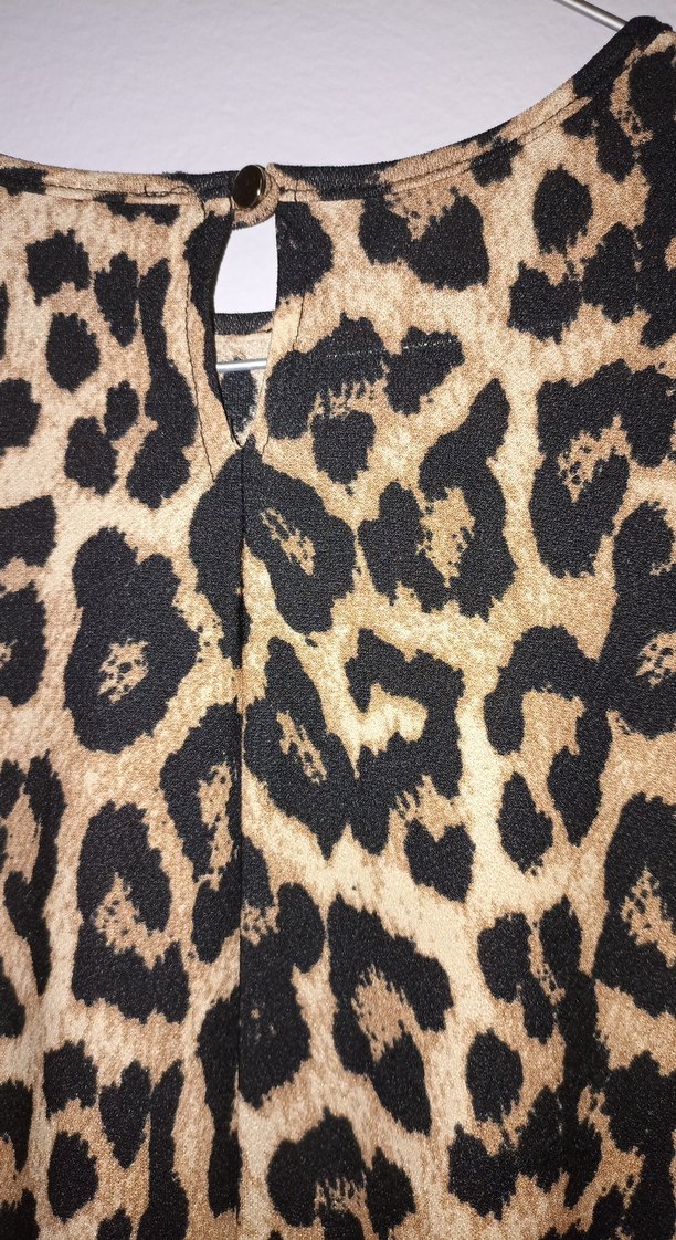 Leopar Desenli Uzun Kollu Triko Elbise - Görsel 3