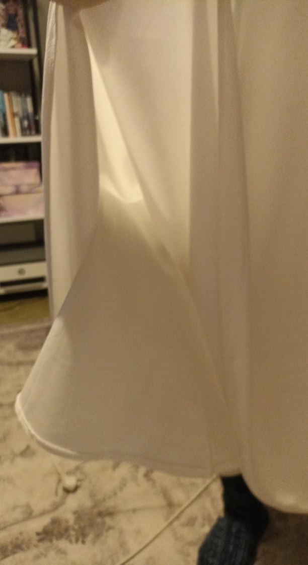 Beyaz Uzun Drapeli Kadın Etek - Görsel 3