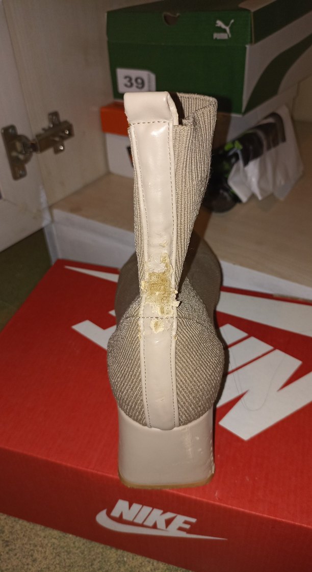 Bej Triko Stiletto Topuklu Bot - Görsel 3