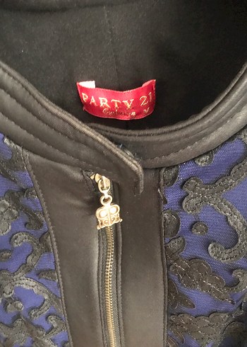 Kadın Lacivert Deri Biker Ceket - Görsel 3