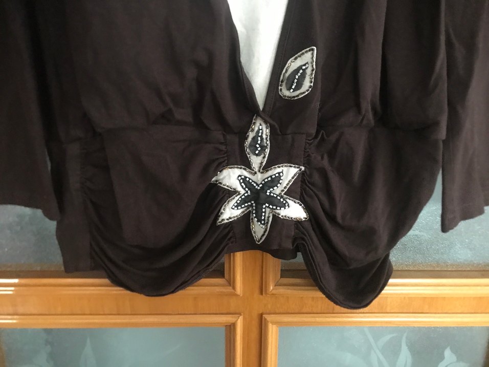 Kahverengi V Yaka Salaş Hamile Bluz - Görsel 3