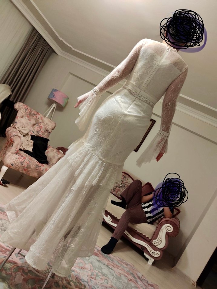 Vintage gelinlik nişanlık nikah elbisesi - Görsel 3