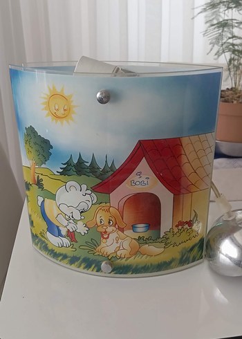Çocuk Odası İçin Mavi Desenli Lamba