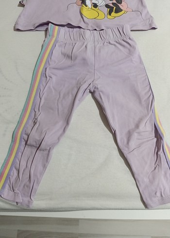 Mor Baskılı Kısa Kollu Bebek Kıyafet Takımı - Görsel 3