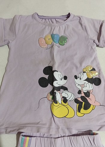 Mor Baskılı Kısa Kollu Bebek Kıyafet Takımı - Görsel 2