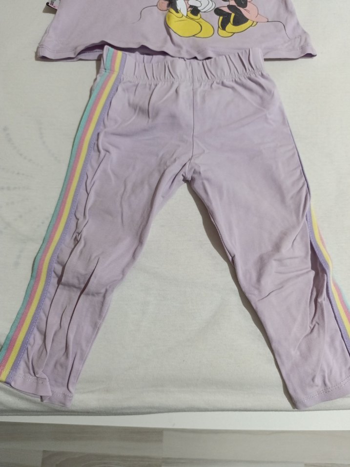 Mor Baskılı Kısa Kollu Bebek Kıyafet Takımı - Görsel 3