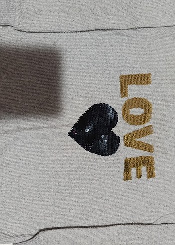 Kız Çocuk Renkli Triko Kazak LOVE Desenli - Görsel 5