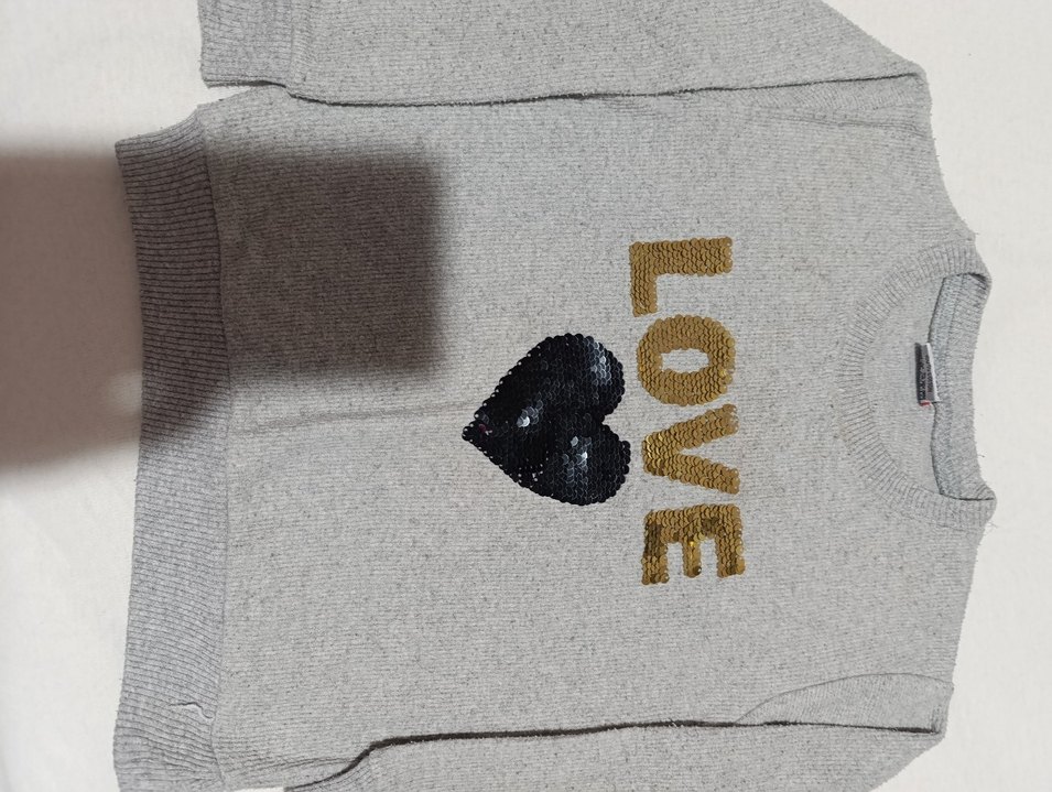 Kız Çocuk Renkli Triko Kazak LOVE Desenli - Görsel 5