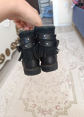 Kız Çocuk Siyah Deri Tokalı Bot - Görsel 5