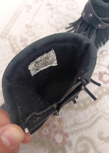 Kız Çocuk Siyah Deri Tokalı Bot - Görsel 6