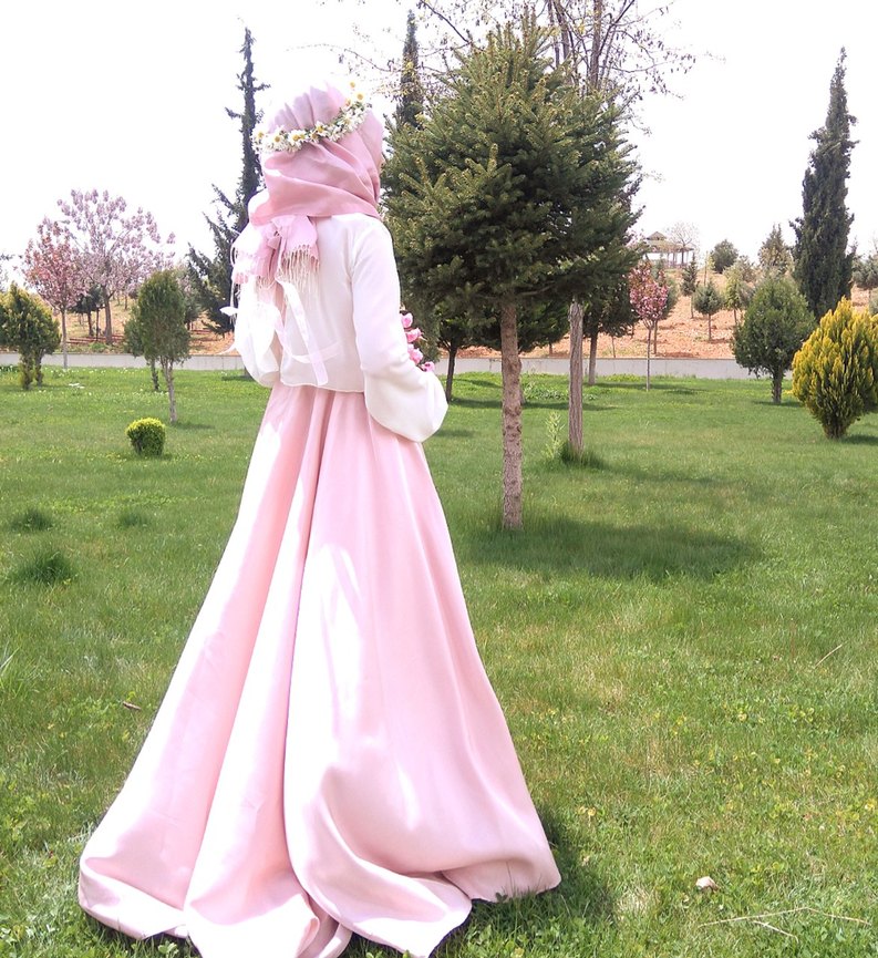 Pembe Bohem Uzun Salaş Kadın Abiye - Görsel 5