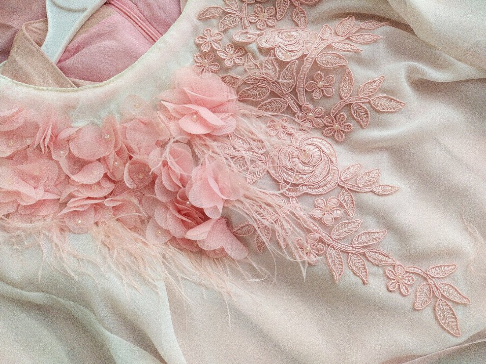 Pembe Bohem Uzun Salaş Kadın Abiye - Görsel 3