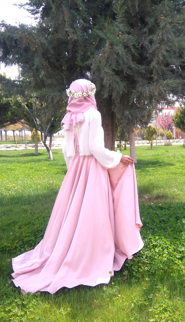 Pembe Bohem Uzun Salaş Kadın Abiye - Görsel 2