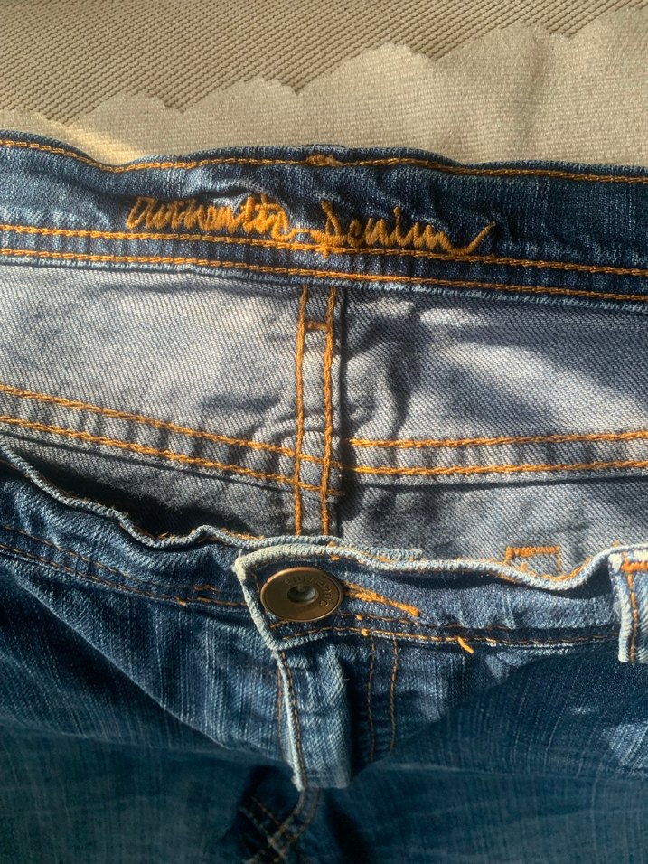 Vintage Kadın Mavi Bol Kesim Midi Kot Pantolon - Görsel 3