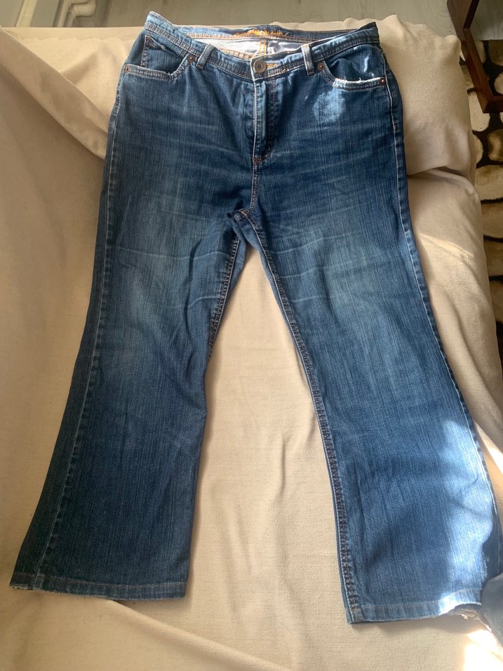 Vintage Kadın Mavi Bol Kesim Midi Kot Pantolon - Görsel 2