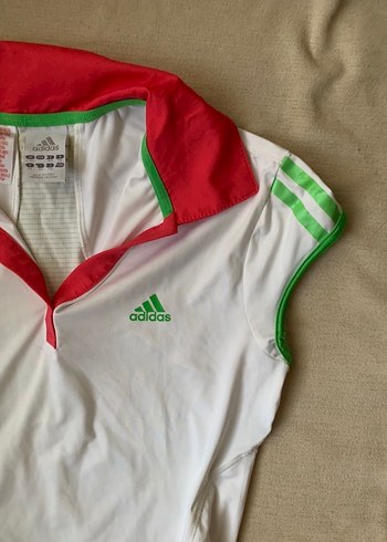 Adidas Beyaz Kısa Kollu Polo Tişört - Görsel 3