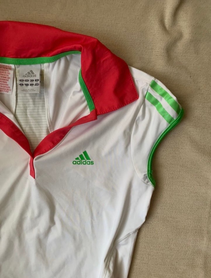 Adidas Beyaz Kısa Kollu Polo Tişört - Görsel 3