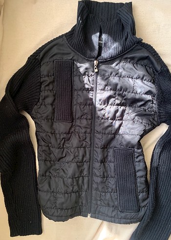 Vintage Fermuarlı Siyah Kadın Ceket - Görsel 2