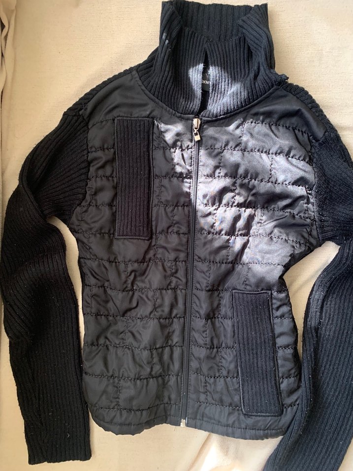 Vintage Fermuarlı Siyah Kadın Ceket - Görsel 2