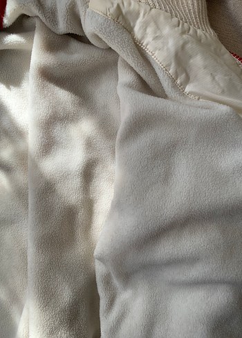 Vintage Beyaz Fermuarlı Uzun Kollu Kadın Mont - Görsel 4