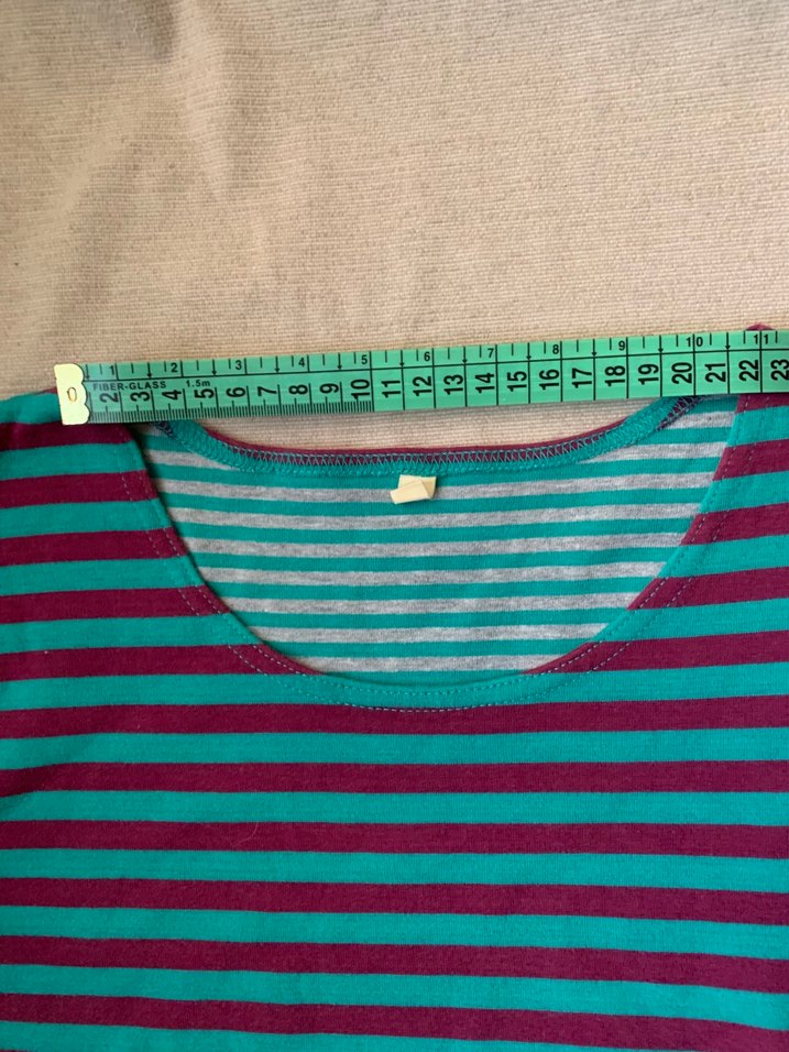 Vintage Uzun Kollu Turkuaz Çizgili - Görsel 5