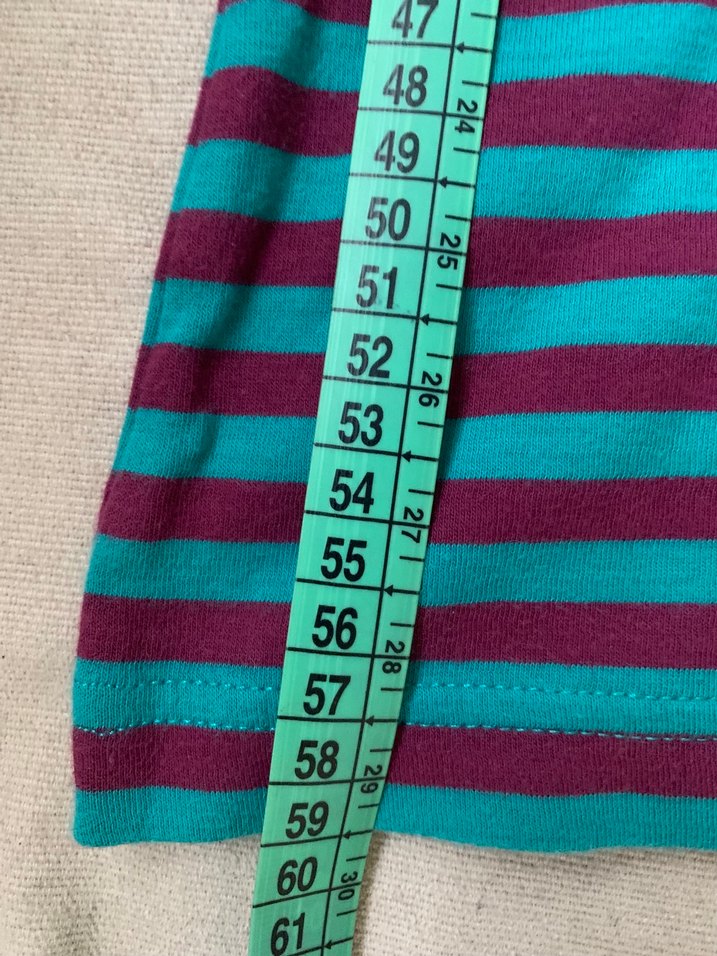 Vintage Uzun Kollu Turkuaz Çizgili - Görsel 3