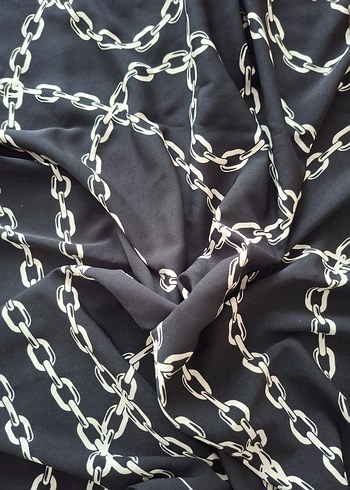 Zincir Desenli Siyah şal - Görsel 2