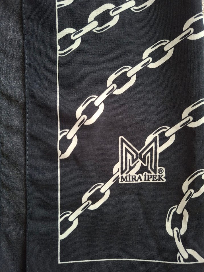 Zincir Desenli Siyah şal - Görsel 3