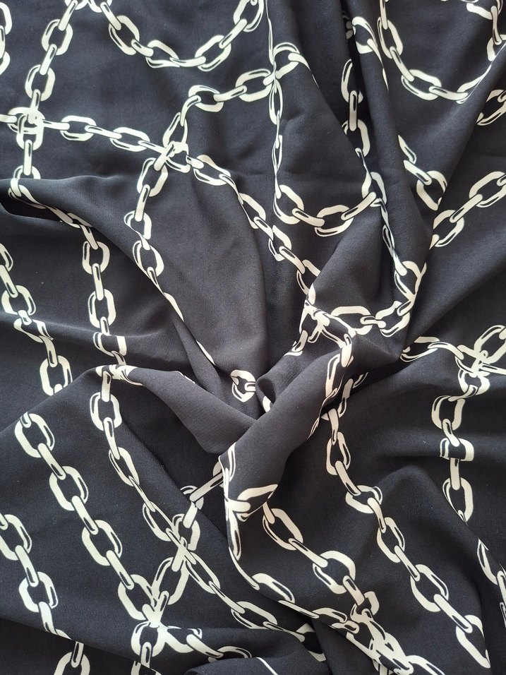 Zincir Desenli Siyah şal - Görsel 2