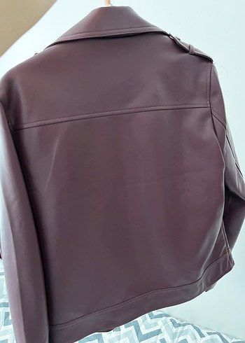 LC Waikiki Bordo Deri Biker Ceket