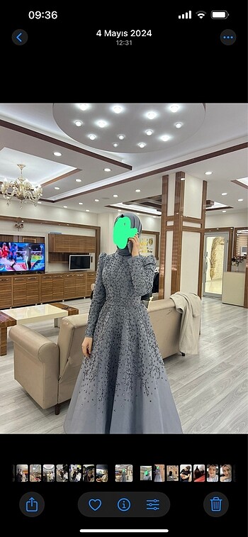 38 Beden Bir kere giydiğim abiye