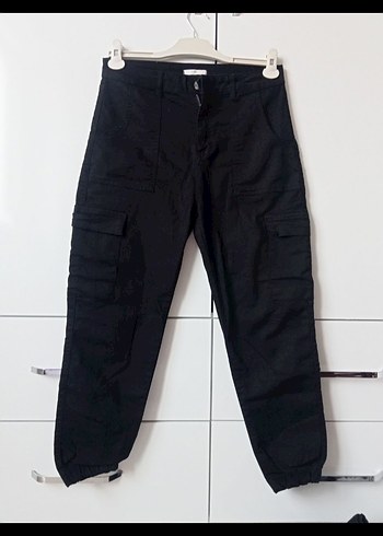 Siyah Kemerli Loose Fit Kadın Pantolon