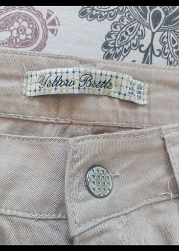 28 Beden Bej Düşük Bel Kadın Pantolon
