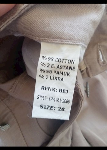 28 Beden camel Renk Bej Düşük Bel Kadın Pantolon