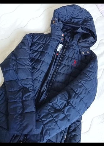 US Polo Parlak Mavi Kadın Kışlık Mont